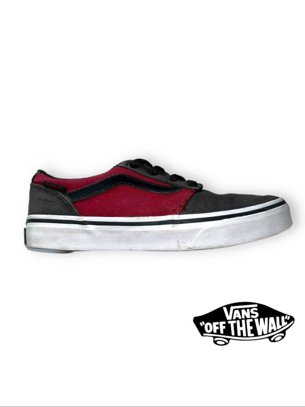 Vans Chapman Stripe Kids Shoes - 2-Tone Raven/Red - Y2.5